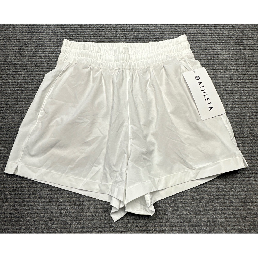 Athleta Hit Your Stride Run Short Women XXS White Featherweight Stretch Recycled